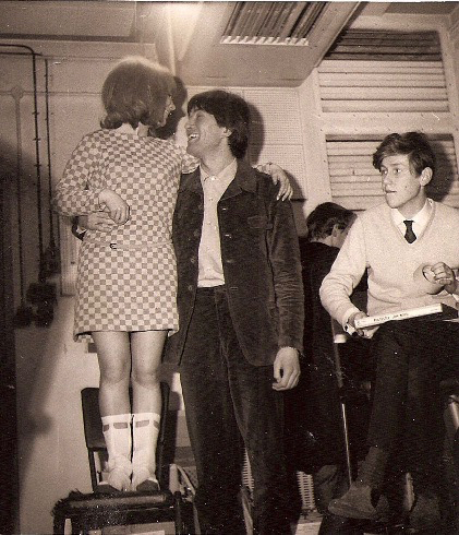 Dave with Lulu in Decca Studios, London ca. 1965